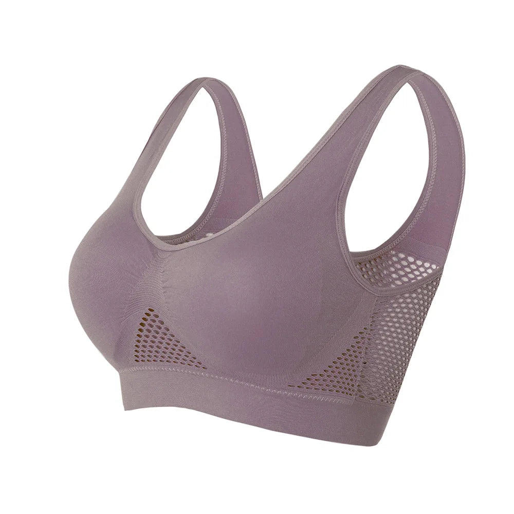 Veyra Active™ Inclusive Impact Sports Bra M-6XL | Seamless Hollow-Out Push-Up Gym Crop Top