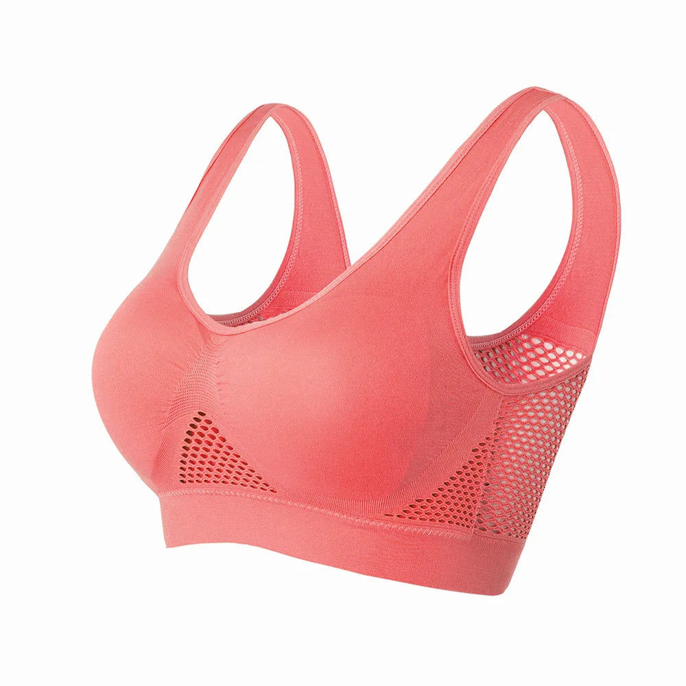 Veyra Active™ Inclusive Impact Sports Bra M-6XL | Seamless Hollow-Out Push-Up Gym Crop Top