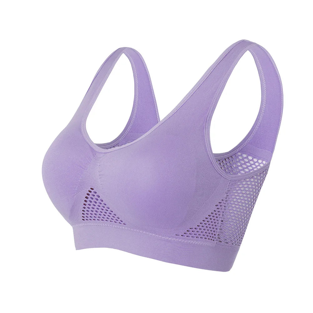 Veyra Active™ Inclusive Impact Sports Bra M-6XL | Seamless Hollow-Out Push-Up Gym Crop Top