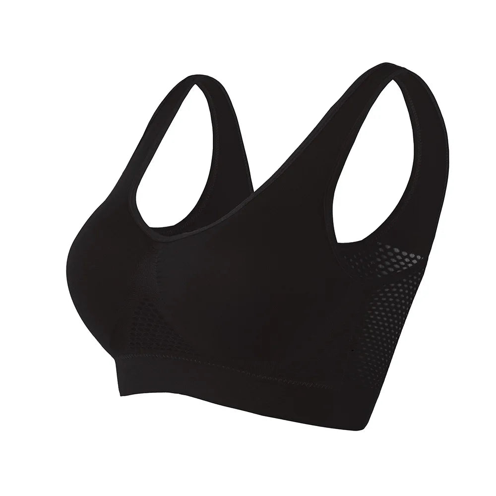 Veyra Active™ Inclusive Impact Sports Bra M-6XL | Seamless Hollow-Out Push-Up Gym Crop Top