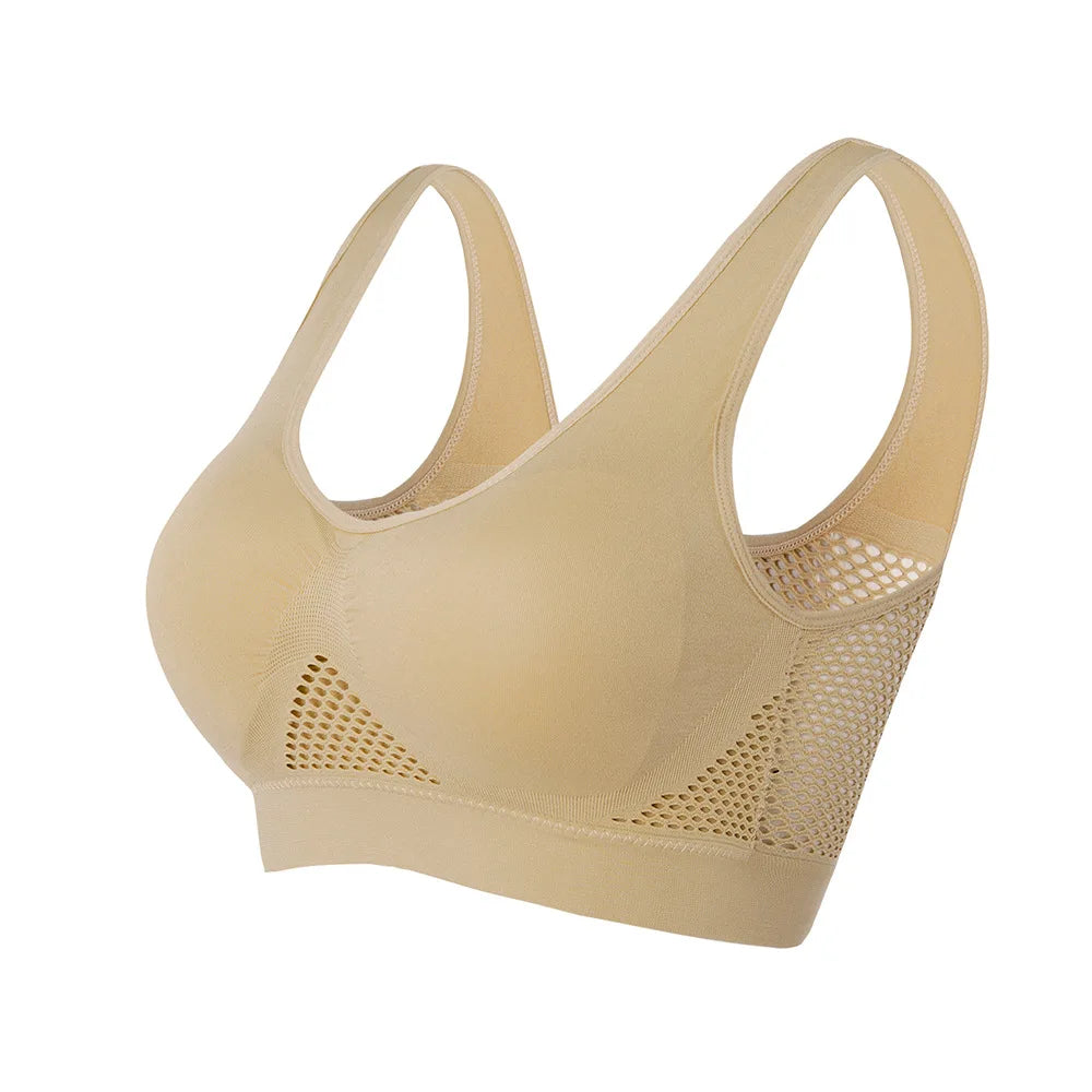 Veyra Active™ Inclusive Impact Sports Bra M-6XL | Seamless Hollow-Out Push-Up Gym Crop Top