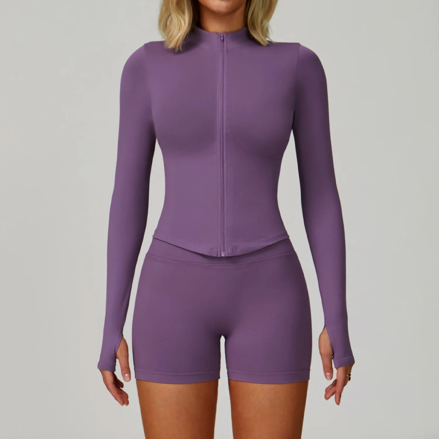 Veyra Active™ SculptFlex 3-Piece Yoga Set | Long Sleeve Crop Top, Sports Bra & High-Waist Leggings