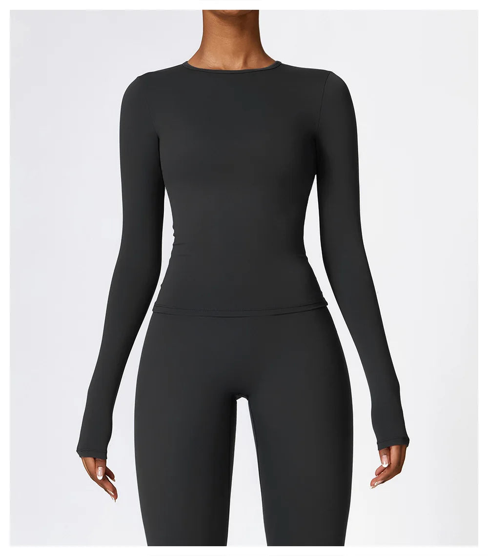 Veyra Active™ Women's Thermomotion Long-Sleeve Yoga Shirt | Winter Quick-Dry Slim-Fit Gym Top