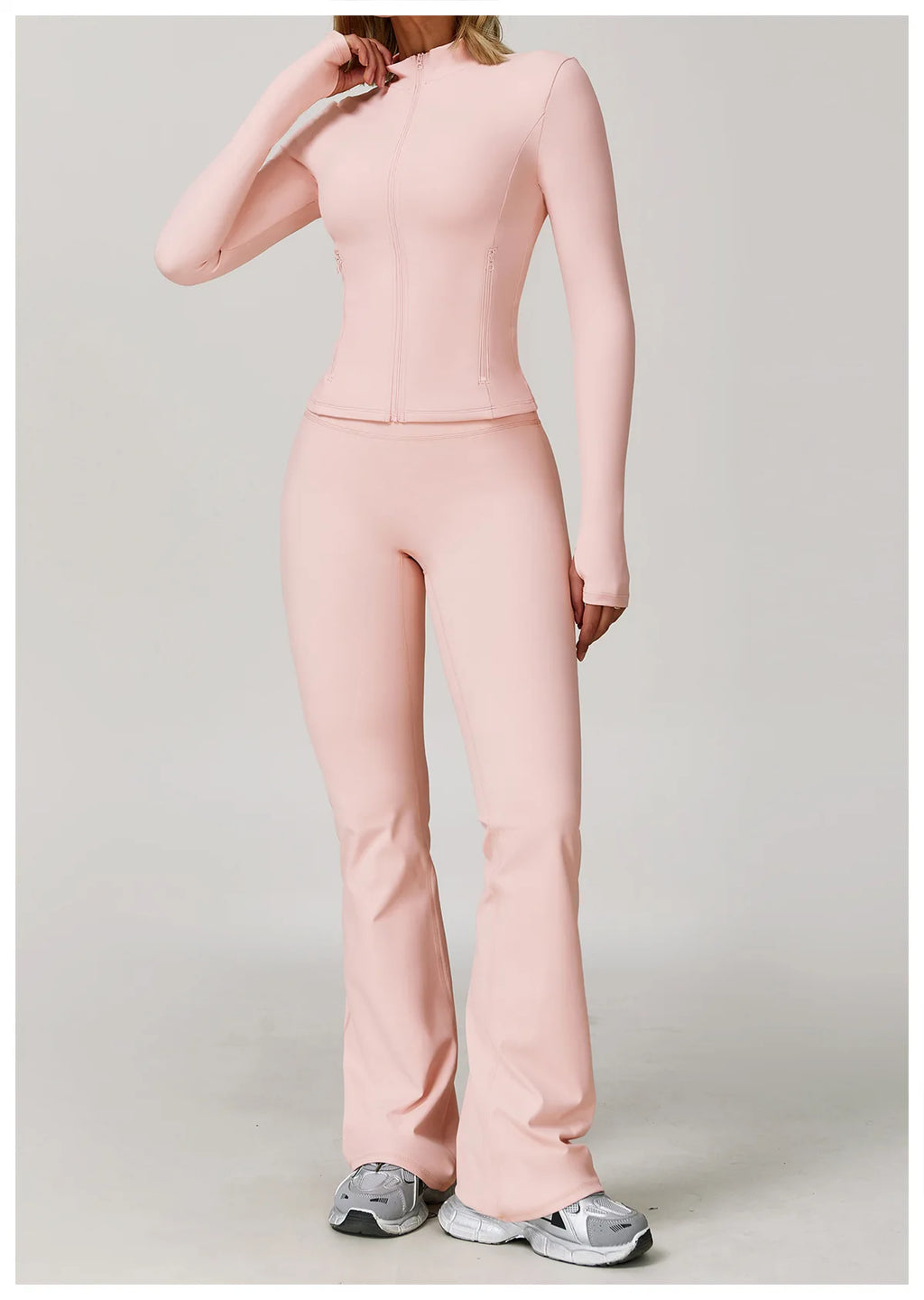 Veyra Active™ Infinite 3-Piece Yoga Set | Long Sleeve Top, Sports Bra & High-Waisted Leggings
