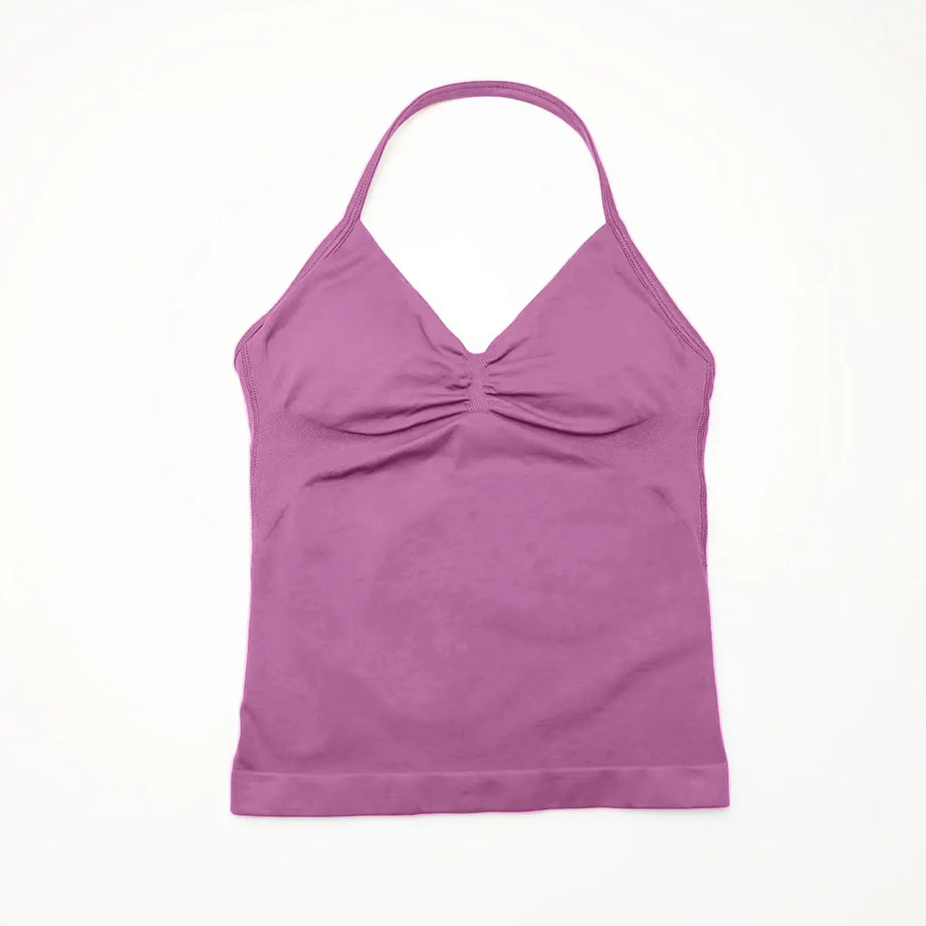 Veyra Active™ Impact Longline Halter Sports Bra | Anti-Chafe Open Back Yoga Crop Top