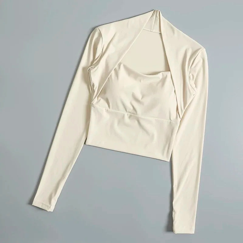 Veyra Active™ Elegant Long-Sleeve Yoga Shirt | Built-In Bra Small Waistband Gym Top