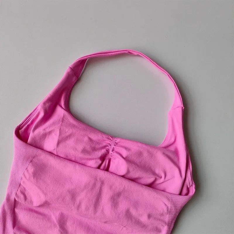 Veyra Active™ Autumn Halter Yoga Vest | High-Strength Shockproof Running Sports Bra & Top