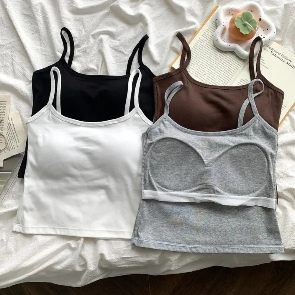 Veyra Active™ Sculpt Built-In Bra Camisole | Seamless Spaghetti-Strap Slim Tank Top