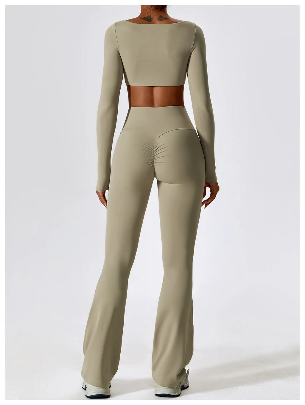 Veyra Active™ SculptFlex 2-Piece Yoga Set | Long Sleeve Crop Top & High-Waist Seamless Leggings