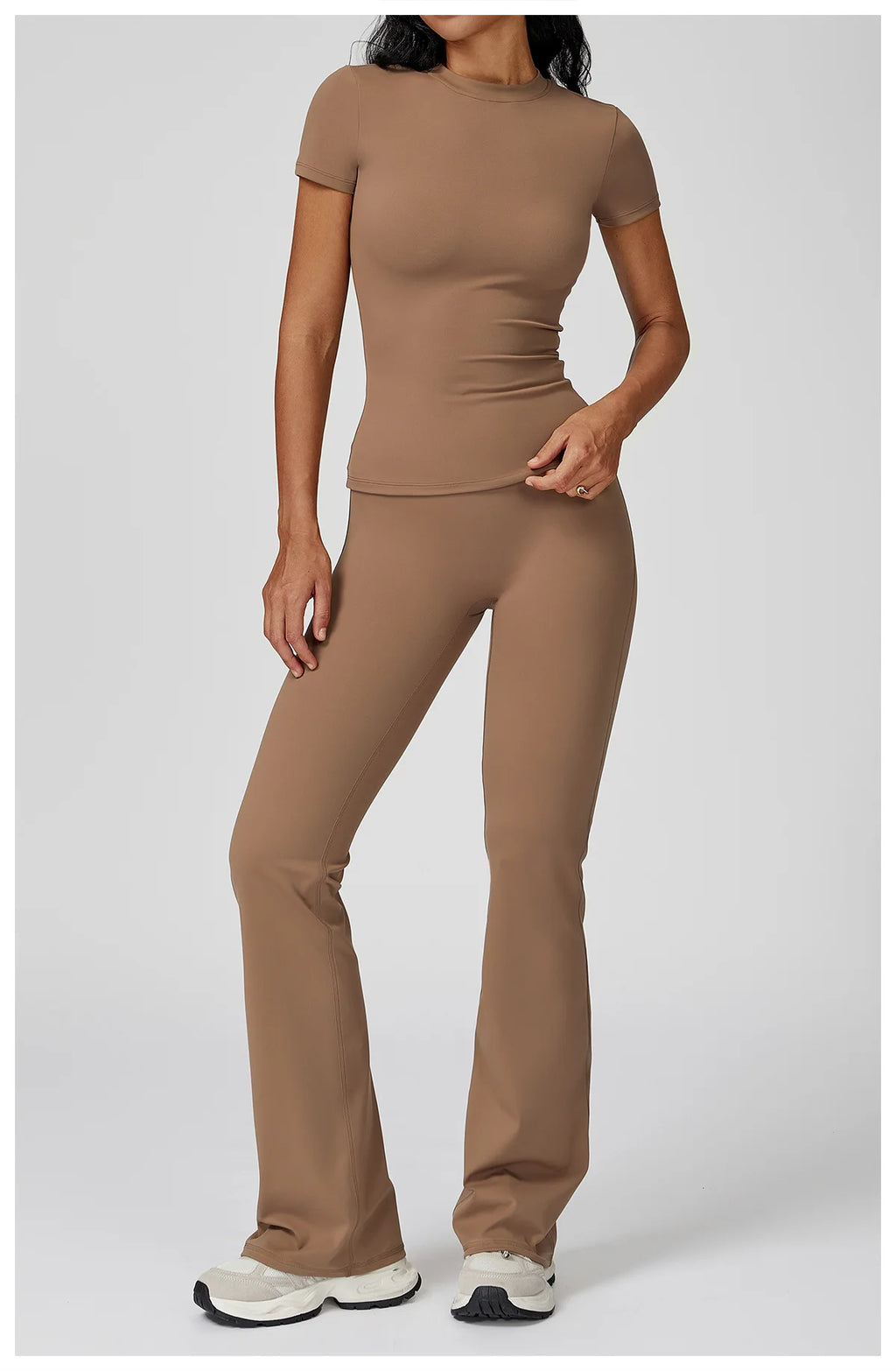 Veyra Active™ Women's SculptFlex 2-Piece Yoga Set | Long Sleeve Top, High-Waist Leggings & Shorts