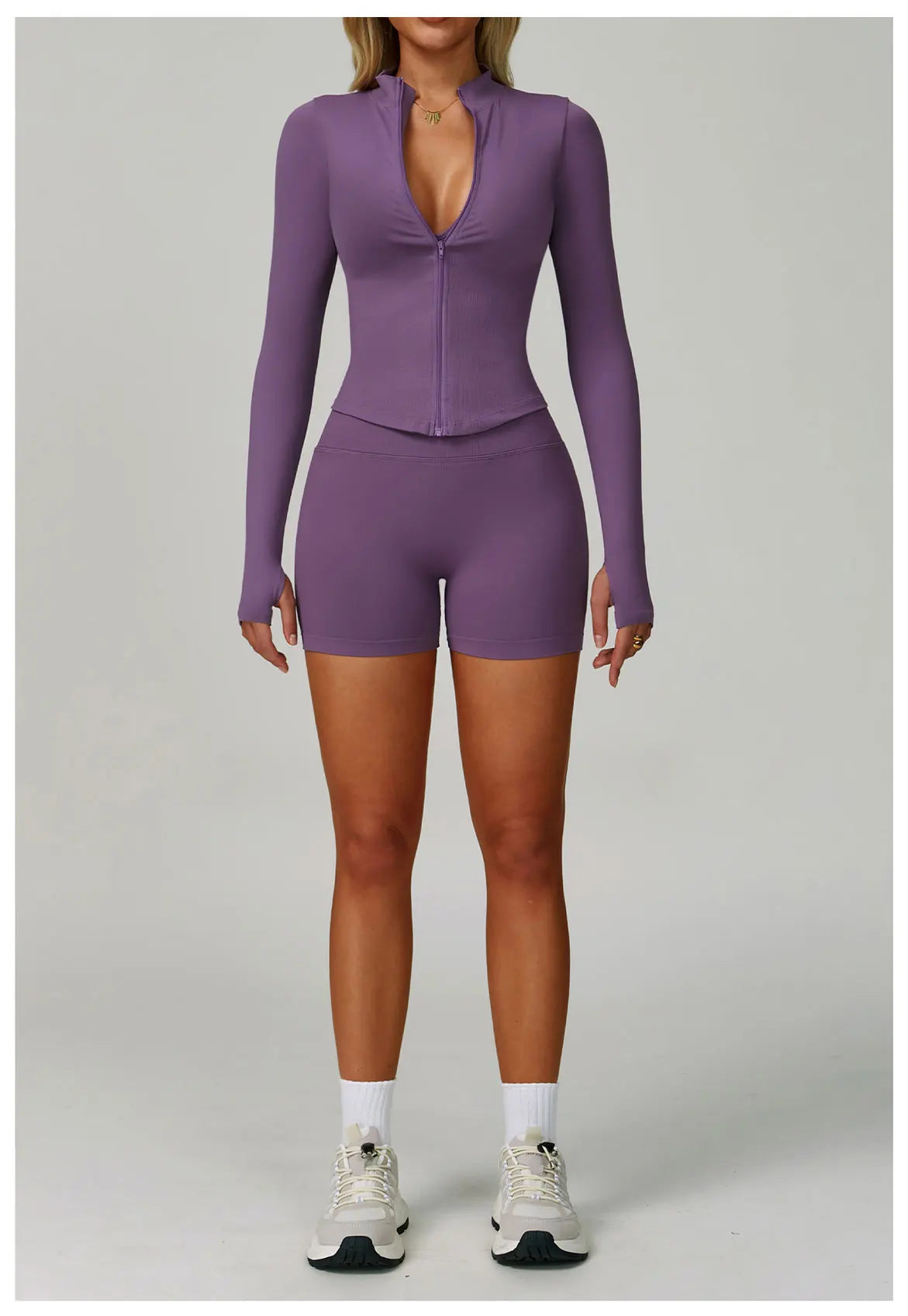 Veyra Active™ SculptFlex 3-Piece Yoga Set | Long Sleeve Crop Top, Sports Bra & High-Waist Leggings