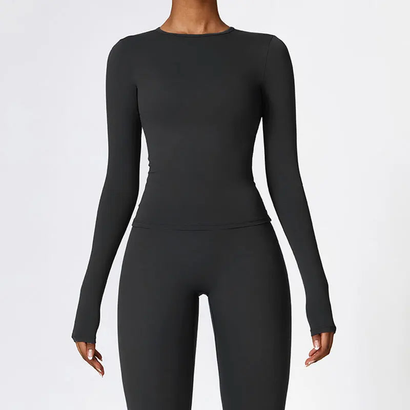 Veyra Active™ Women's Thermomotion Long-Sleeve Yoga Shirt | Winter Quick-Dry Slim-Fit Gym Top