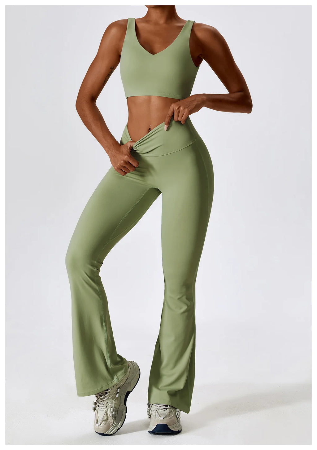 Veyra Active™ SculptFlex 2-Piece Yoga Set | Long Sleeve Crop Top & High-Waist Seamless Leggings