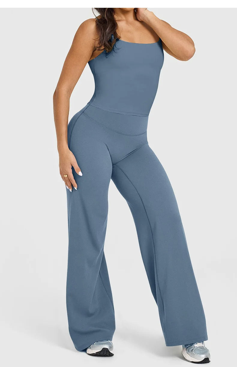 Veyra Active™ Sculpt Square-Neck Tank Top | Built-In Bra Yoga Vest & Workout Crop Top