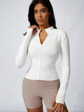 Veyra Active™ Hourglass Full-Zip Jacket | Slim-Fit Track Jacket & Workout Top with Thumbholes