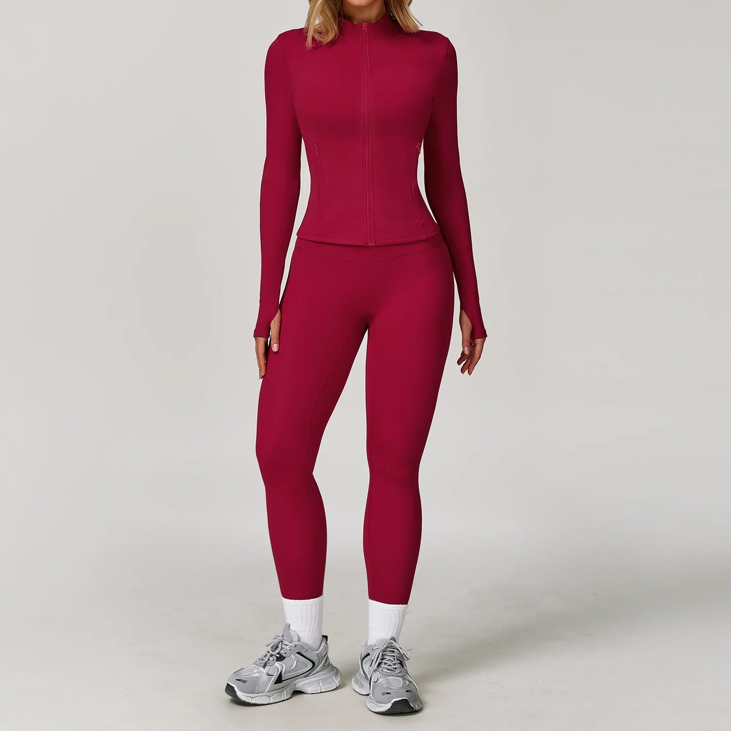 Veyra Active™ Infinite 3-Piece Yoga Set | Long Sleeve Top, Sports Bra & High-Waisted Leggings