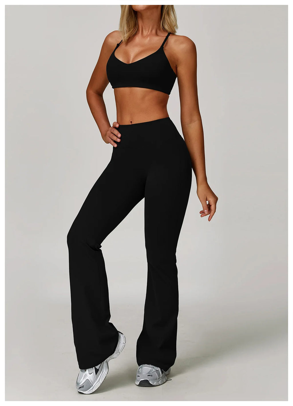 Veyra Active™ Infinite 3-Piece Yoga Set | Long Sleeve Top, Sports Bra & High-Waisted Leggings