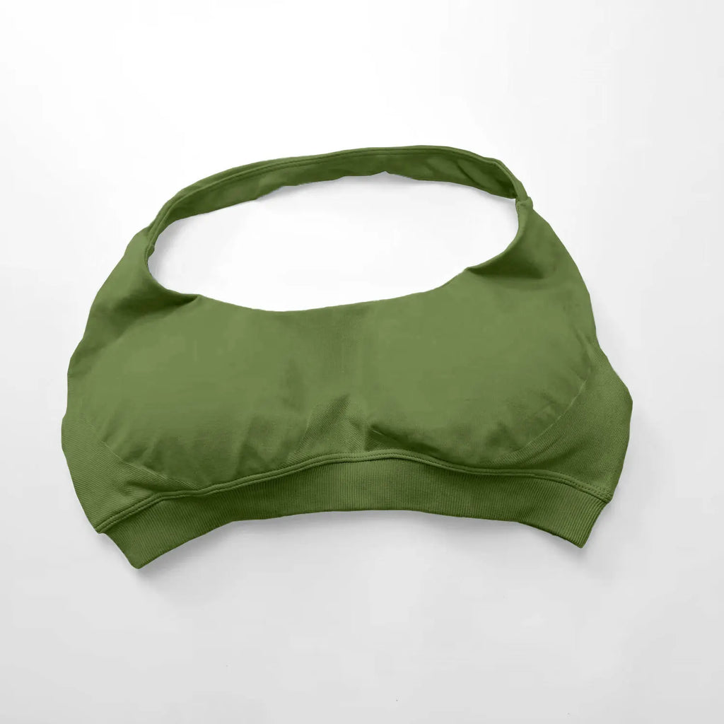 Veyra Active™ Impact Seamless Halter Sports Bra | High-Support Push-Up Gym & Yoga Crop Top