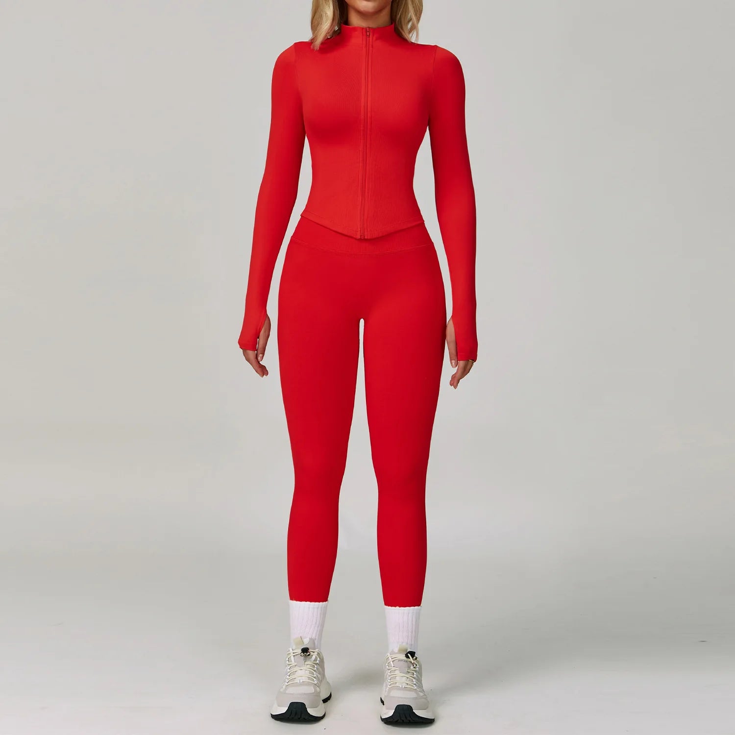 Veyra Active™ SculptFlex 3-Piece Yoga Set | Long Sleeve Crop Top, Sports Bra & High-Waist Leggings