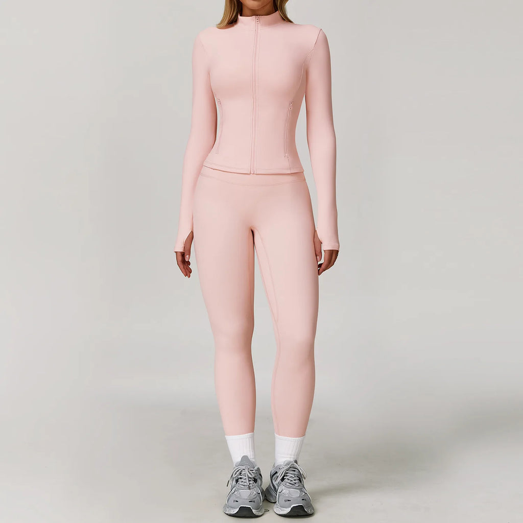 Veyra Active™ Infinite 3-Piece Yoga Set | Long Sleeve Top, Sports Bra & High-Waisted Leggings