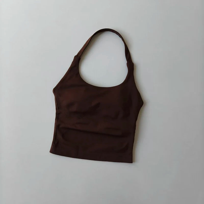 Veyra Active™ Autumn Halter Yoga Vest | High-Strength Shockproof Running Sports Bra & Top