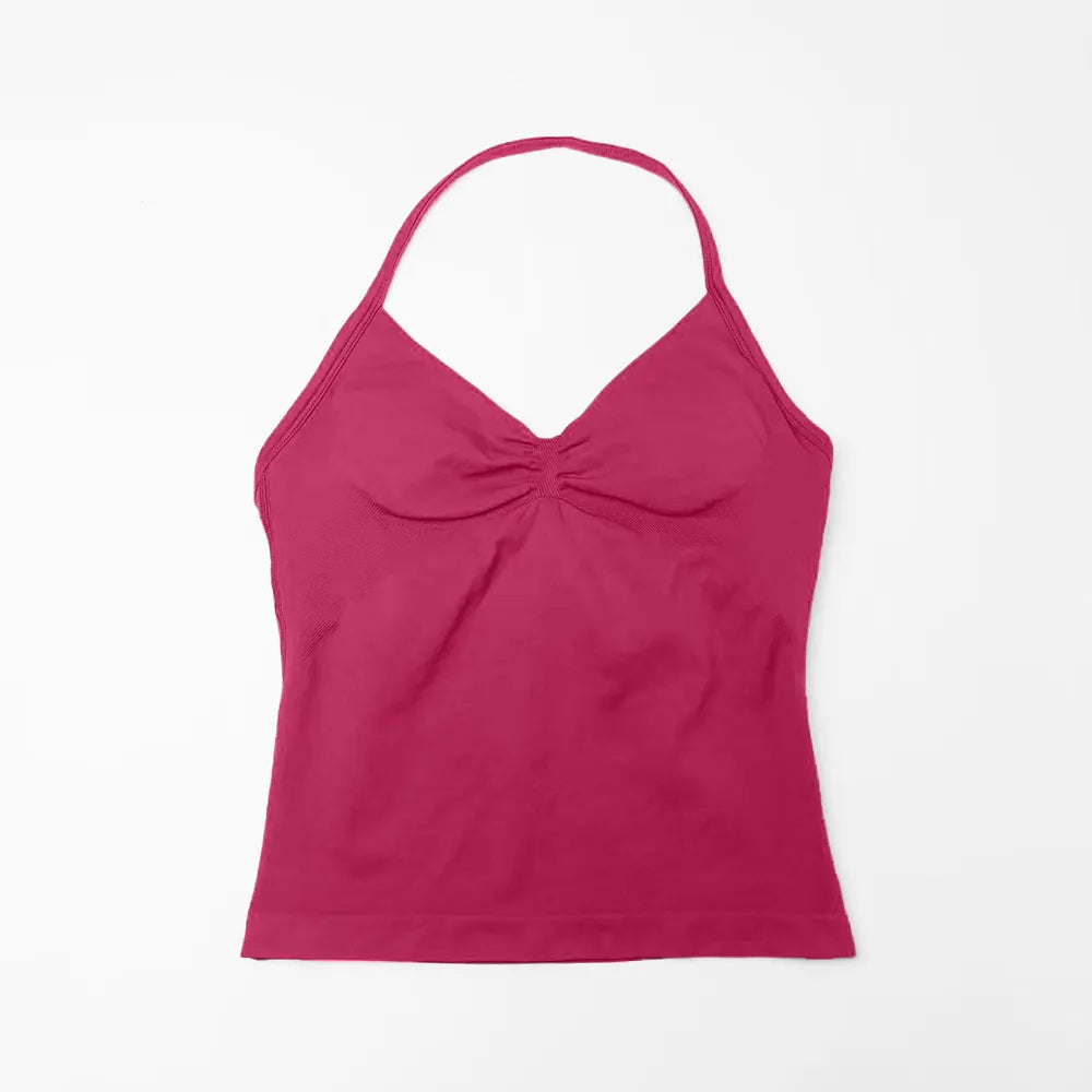 Veyra Active™ Impact Longline Halter Sports Bra | Anti-Chafe Open Back Yoga Crop Top