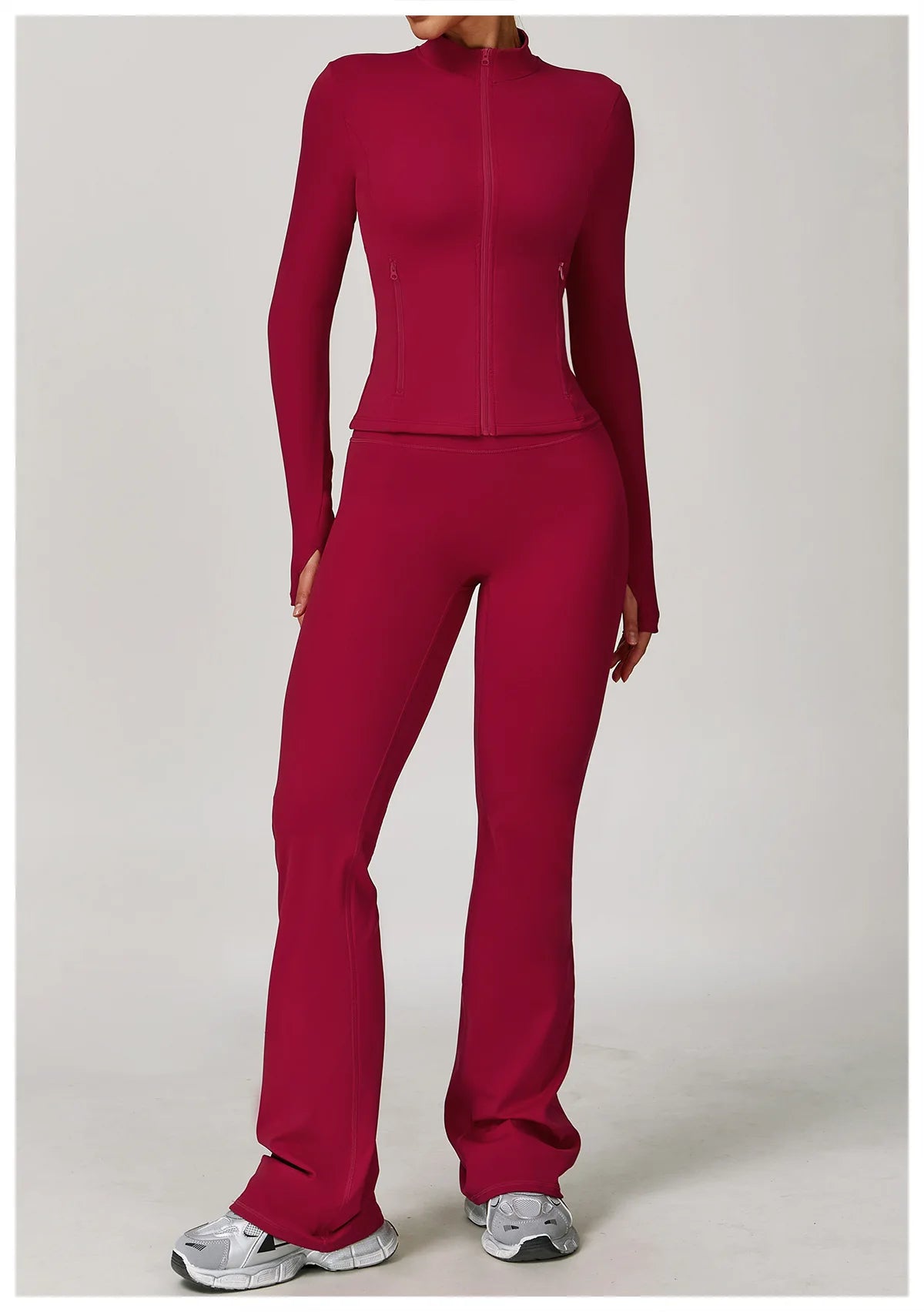 Veyra Active™ Infinite 3-Piece Yoga Set | Long Sleeve Top, Sports Bra & High-Waisted Leggings