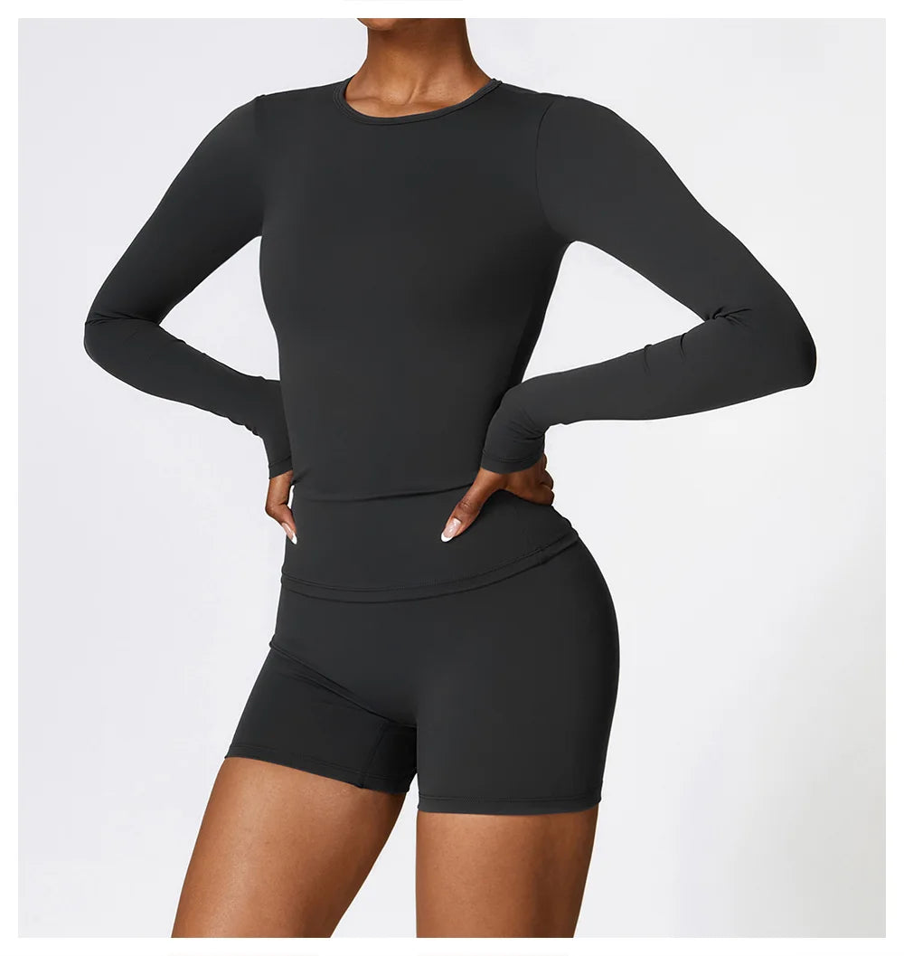 Veyra Active™ Women's Thermomotion Long-Sleeve Yoga Shirt | Winter Quick-Dry Slim-Fit Gym Top