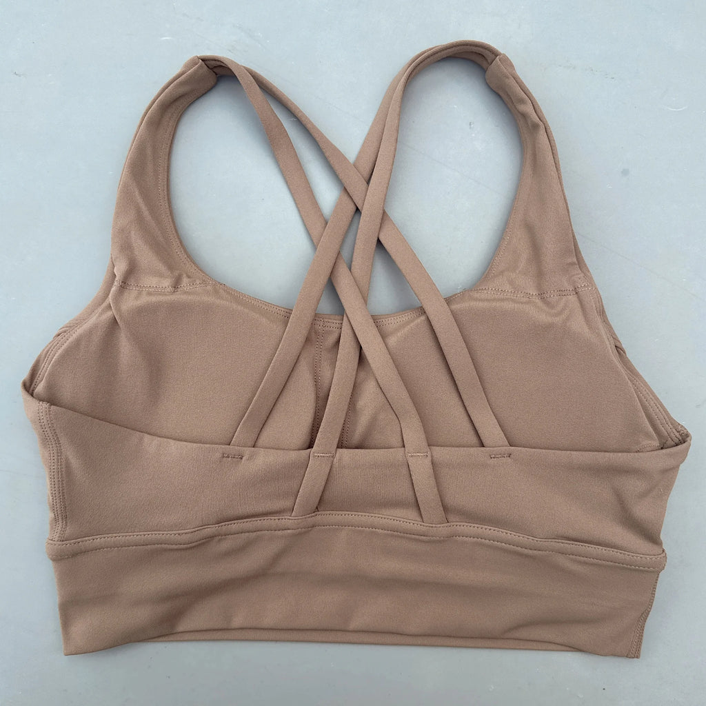 Kova by Veyra™ Women's Cross-Back Shockproof Sports Bra | High-Strength Push-Up Yoga Tank Top