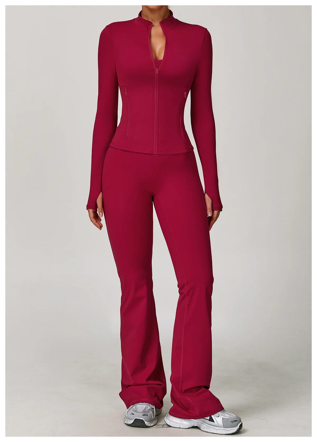 Veyra Active™ Infinite 3-Piece Yoga Set | Long Sleeve Top, Sports Bra & High-Waisted Leggings