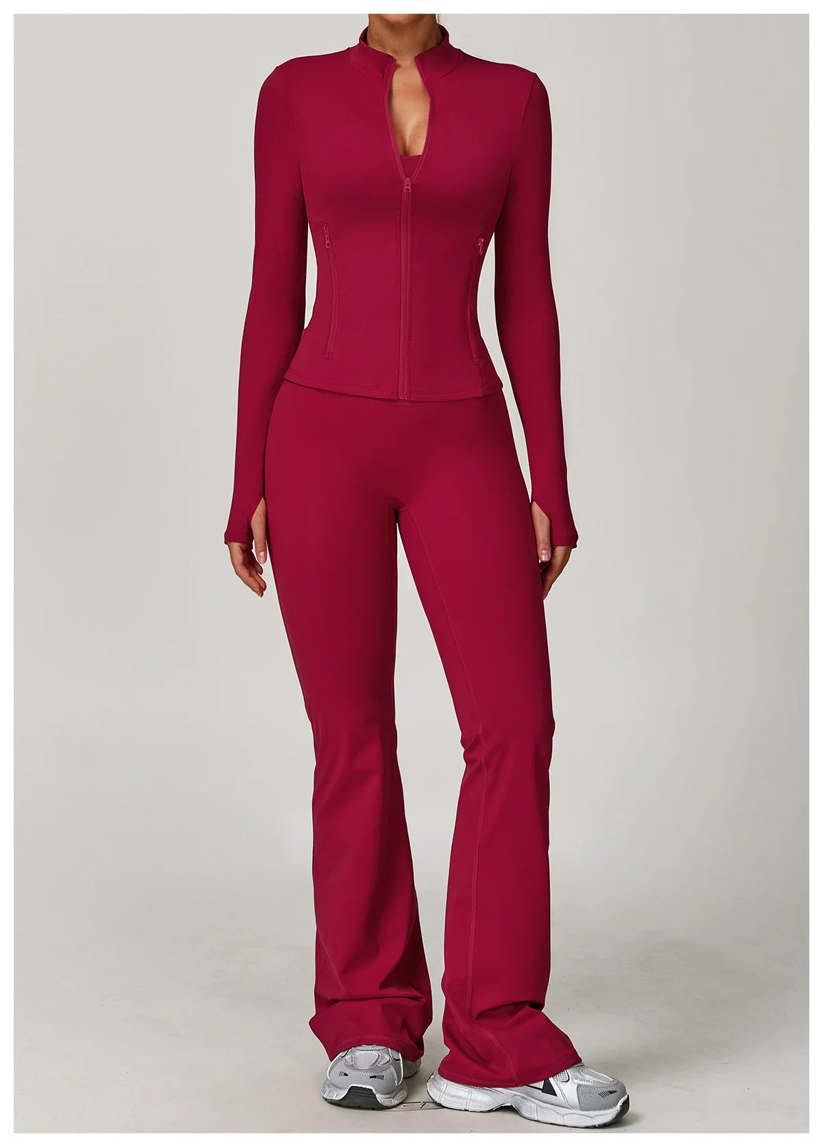 Veyra Active™ Infinite 3-Piece Yoga Set | Long Sleeve Top, Sports Bra & High-Waisted Leggings