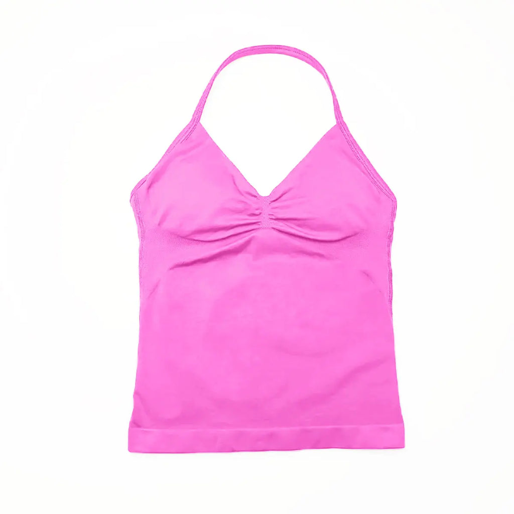 Veyra Active™ Impact Longline Halter Sports Bra | Anti-Chafe Open Back Yoga Crop Top