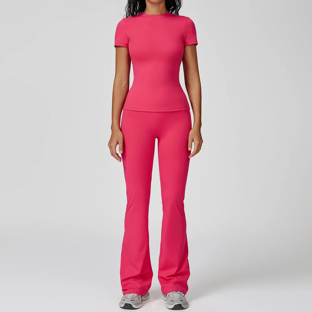 Veyra Active™ Women's SculptFlex 2-Piece Yoga Set | Long Sleeve Top, High-Waist Leggings & Shorts