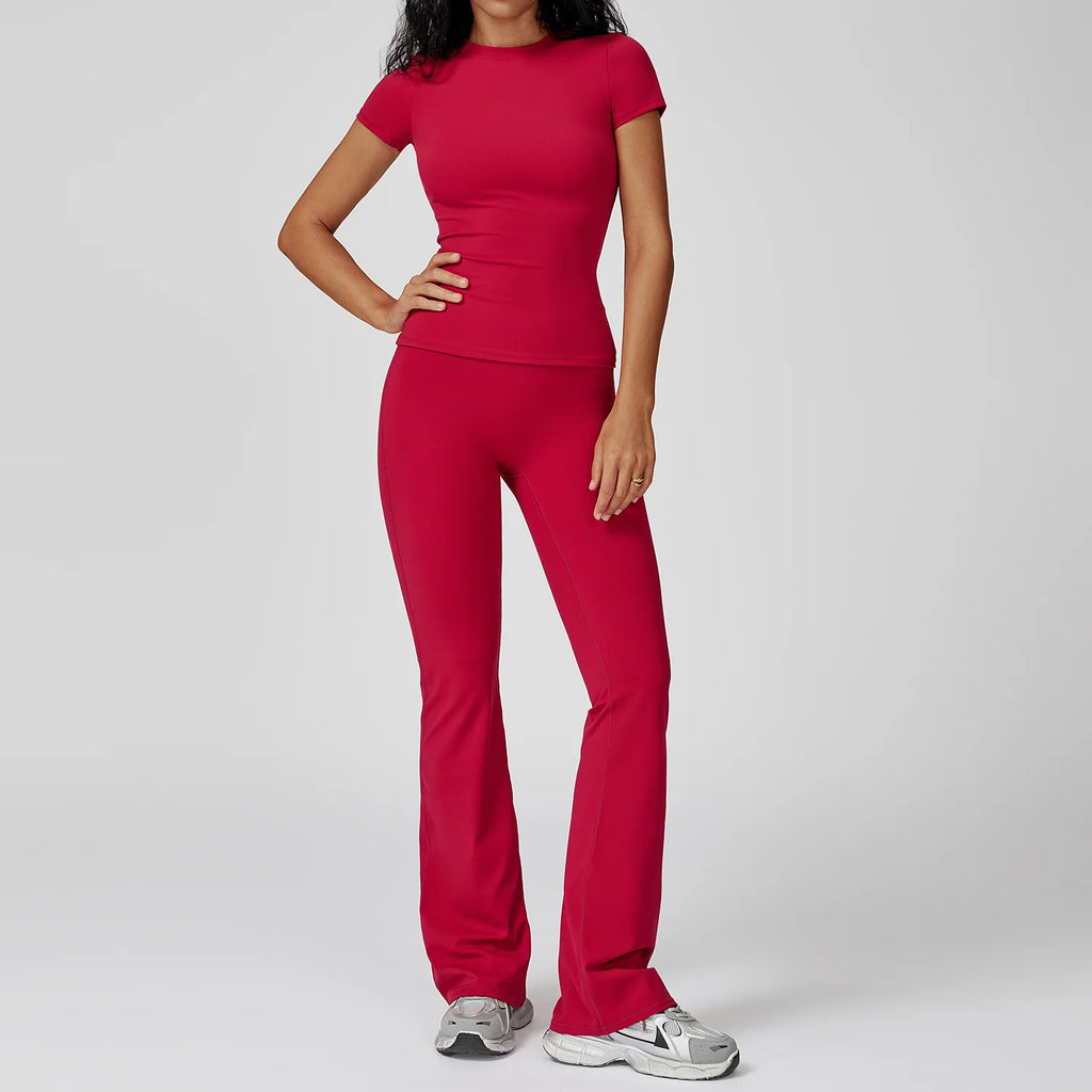 Veyra Active™ Women's SculptFlex 2-Piece Yoga Set | Long Sleeve Top, High-Waist Leggings & Shorts