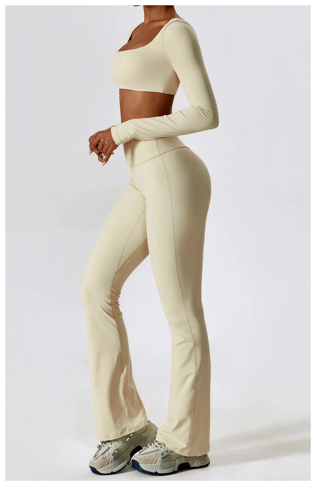 Veyra Active™ SculptFlex 2-Piece Yoga Set | Long Sleeve Crop Top & High-Waist Seamless Leggings