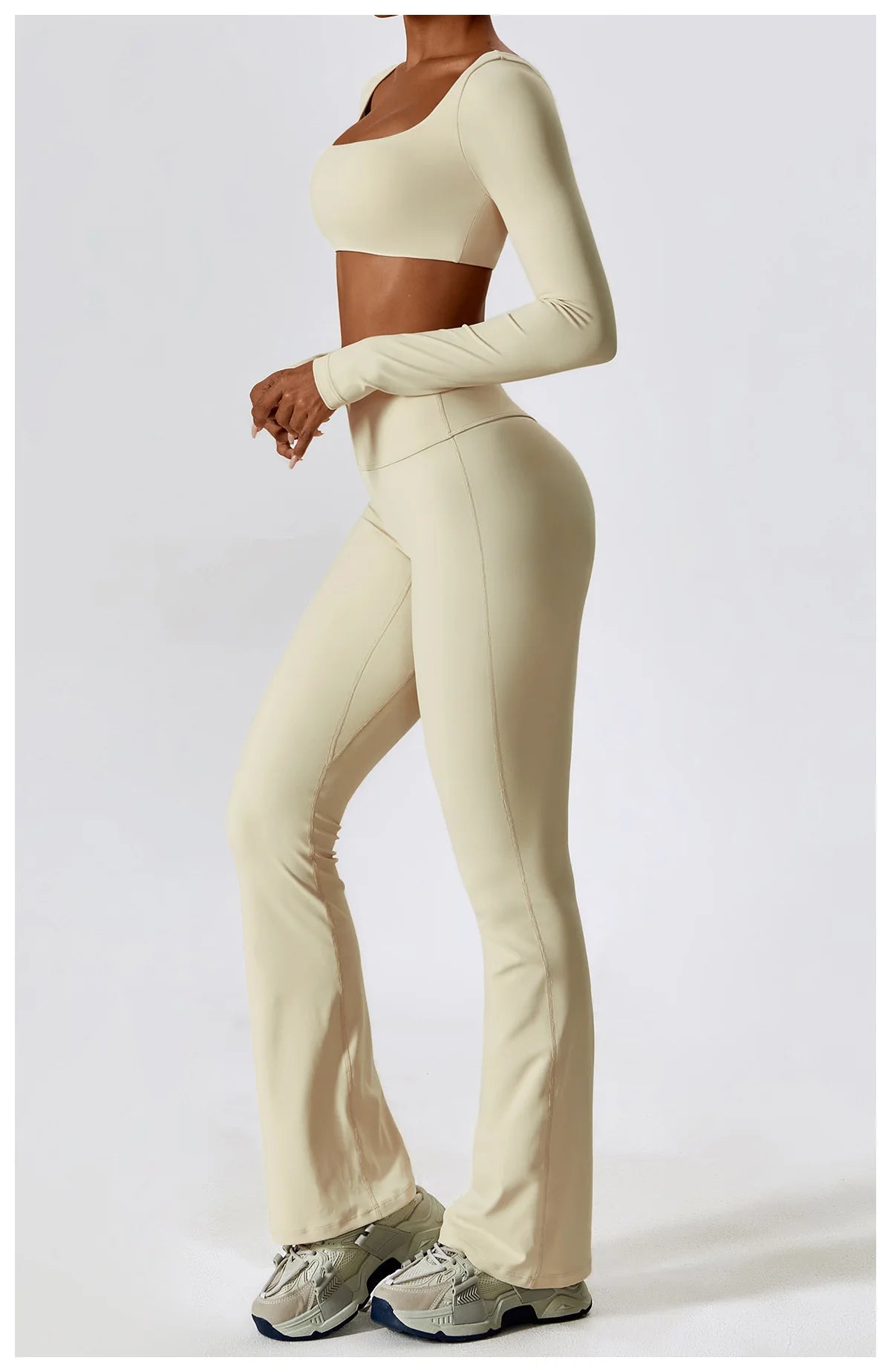 Veyra Active™ SculptFlex 2-Piece Yoga Set | Long Sleeve Crop Top & High-Waist Seamless Leggings