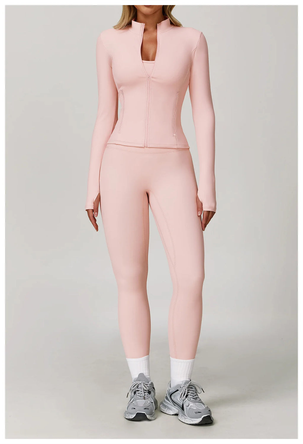Veyra Active™ Infinite 3-Piece Yoga Set | Long Sleeve Top, Sports Bra & High-Waisted Leggings