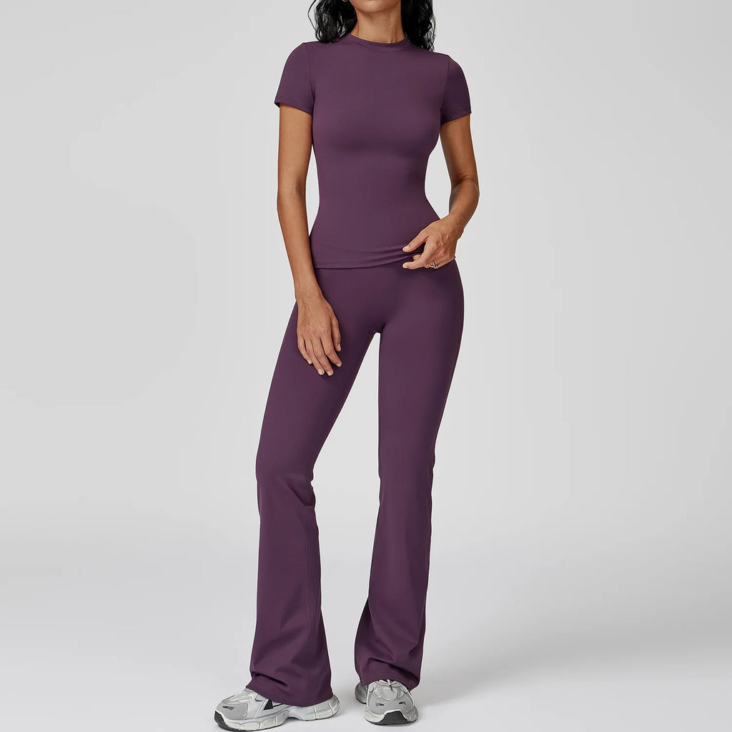 Veyra Active™ Women's SculptFlex 2-Piece Yoga Set | Long Sleeve Top, High-Waist Leggings & Shorts