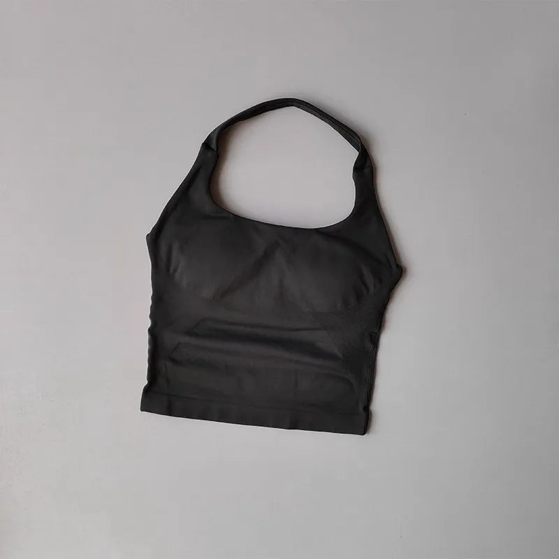 Veyra Active™ Autumn Halter Yoga Vest | High-Strength Shockproof Running Sports Bra & Top