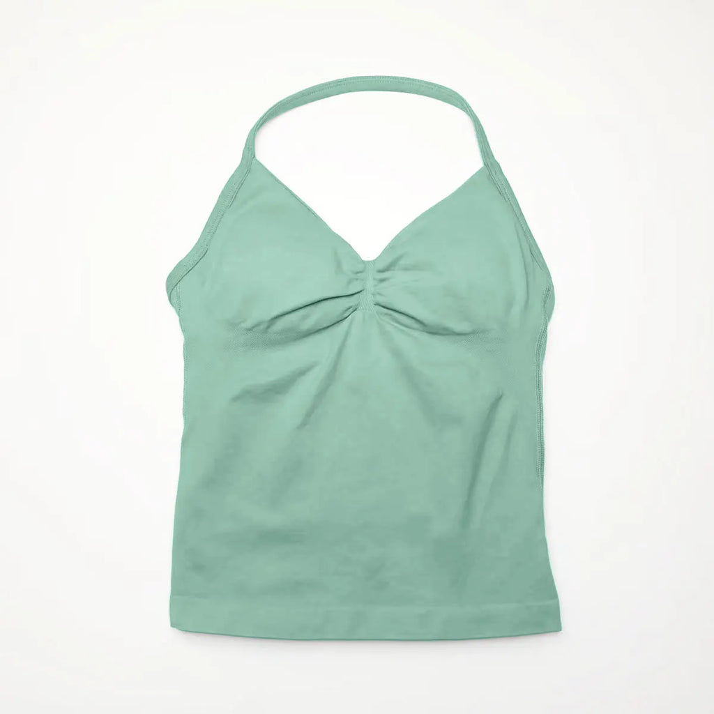 Veyra Active™ Impact Longline Halter Sports Bra | Anti-Chafe Open Back Yoga Crop Top