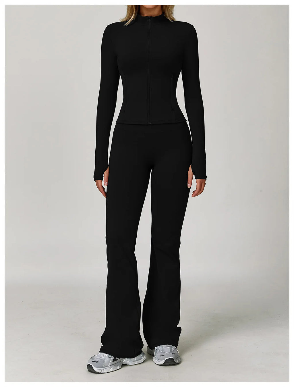 Veyra Active™ Infinite 3-Piece Yoga Set | Long Sleeve Top, Sports Bra & High-Waisted Leggings
