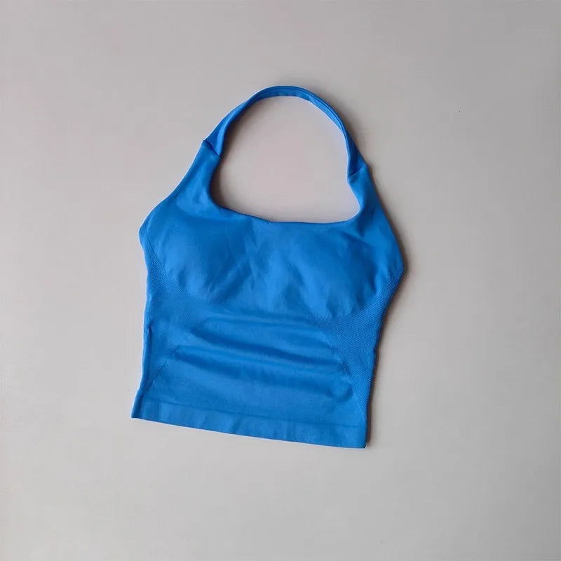 Veyra Active™ Autumn Halter Yoga Vest | High-Strength Shockproof Running Sports Bra & Top