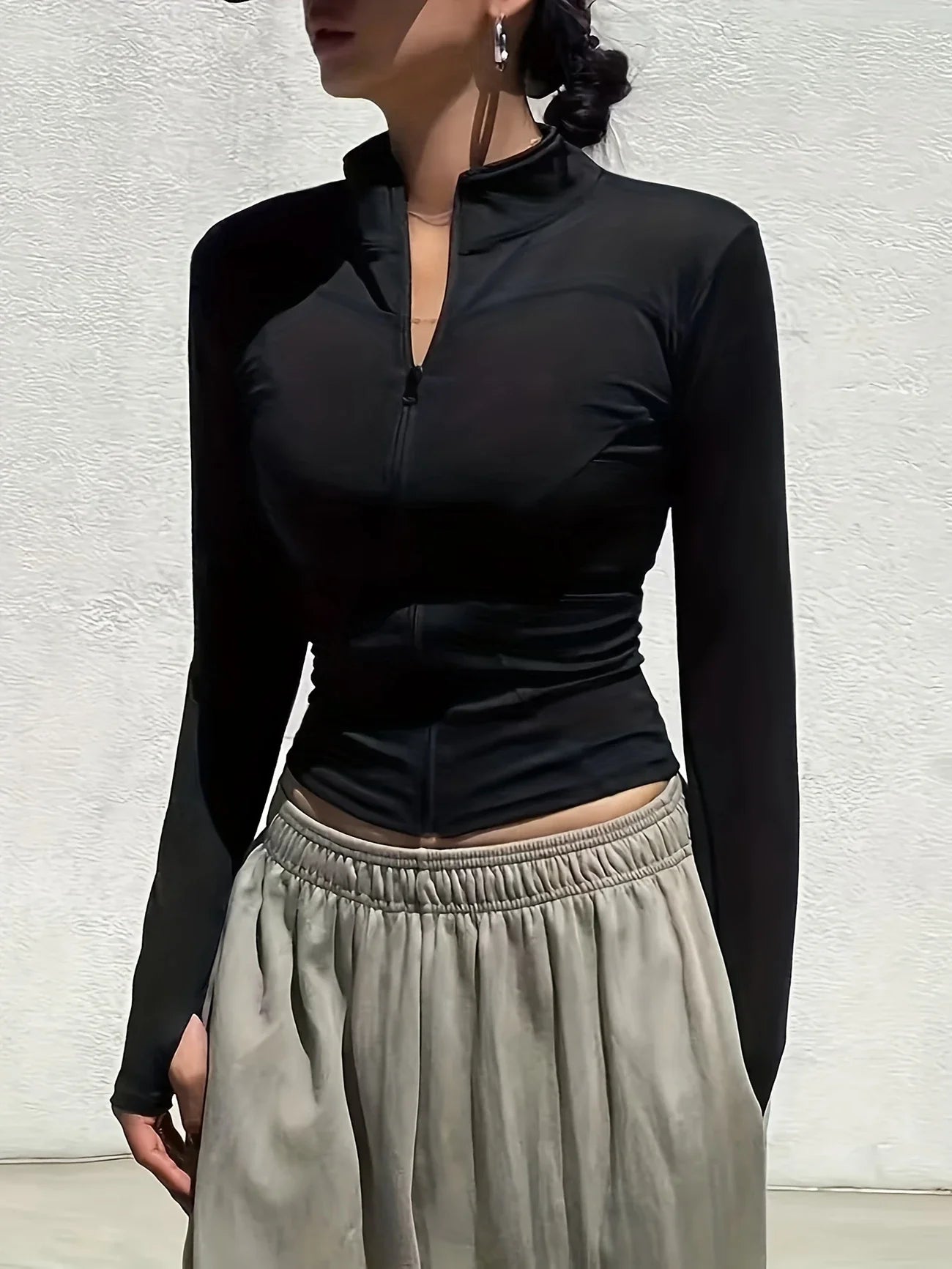 Veyra Active™ Fall Pilates Full-Zip Jacket | Slim-Fit Snatched Quick-Dry Running Track Top