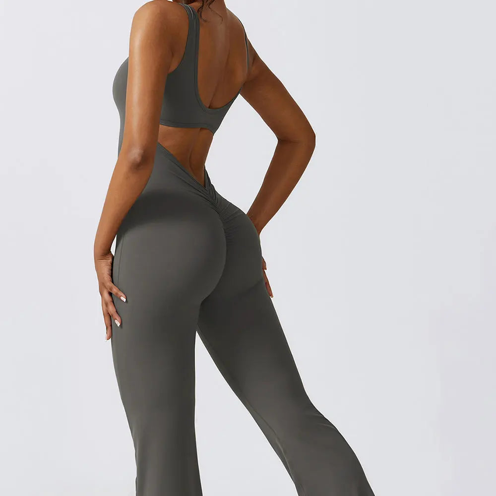 Veyra Active™ Sculpt One-Piece Workout Jumpsuit | Seamless Push-Up Yoga Bodysuit & Romper
