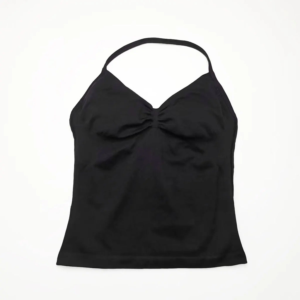 Veyra Active™ Impact Longline Halter Sports Bra | Anti-Chafe Open Back Yoga Crop Top