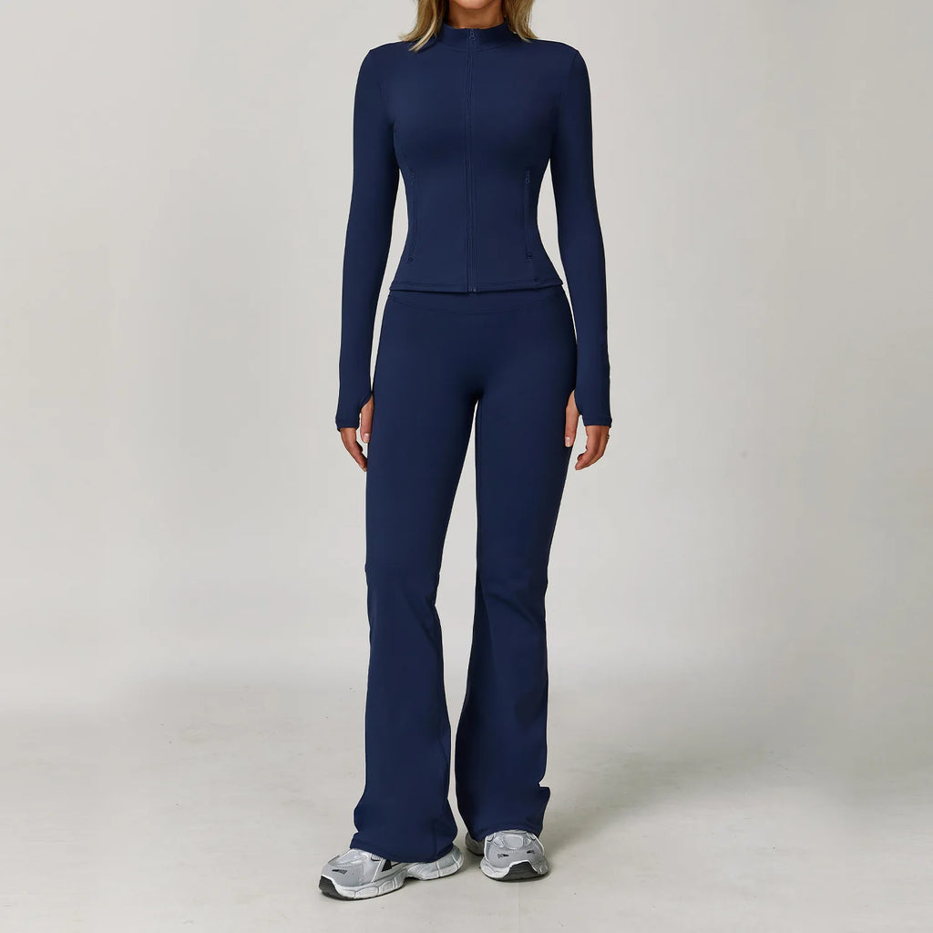 Veyra Active™ Infinite 3-Piece Yoga Set | Long Sleeve Top, Sports Bra & High-Waisted Leggings
