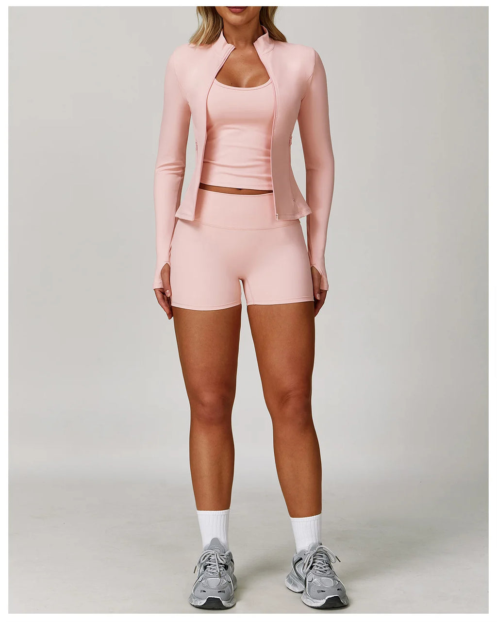 Veyra Active™ Infinite 3-Piece Yoga Set | Long Sleeve Top, Sports Bra & High-Waisted Leggings