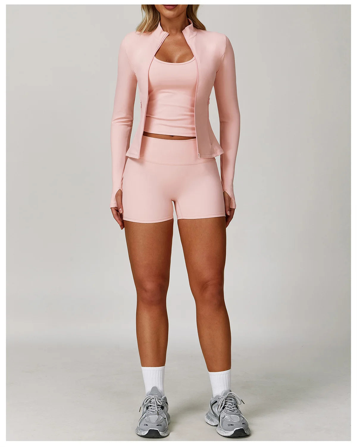 Veyra Active™ Infinite 3-Piece Yoga Set | Long Sleeve Top, Sports Bra & High-Waisted Leggings