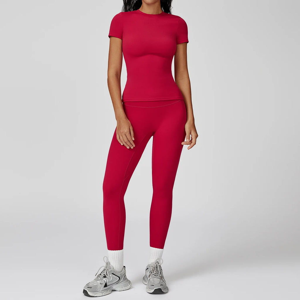 Veyra Active™ Women's SculptFlex 2-Piece Yoga Set | Long Sleeve Top, High-Waist Leggings & Shorts