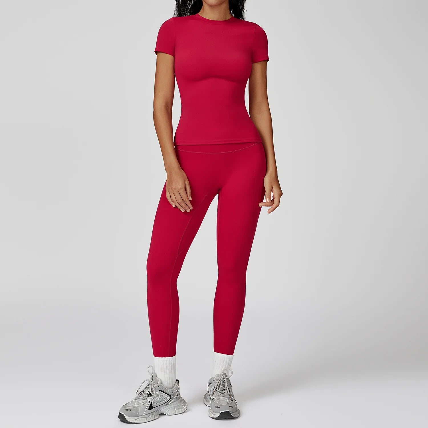 Veyra Active™ Women's SculptFlex 2-Piece Yoga Set | Long Sleeve Top, High-Waist Leggings & Shorts